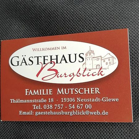 Gästehaus Burgblick Neustadt-Glewe Exterior foto